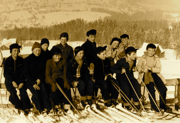 1956 ca. Skifahrer